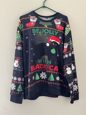“Be Jolly With Black Cat” Christmas ugly sweatshirt
